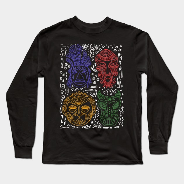 African Tribal Patterns Long Sleeve T-Shirt by Genesis